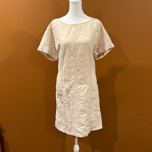 FREE PEOPLE NATURAL LINEN SHIFT DRESS SIZE M